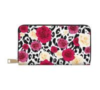 YUNWEIKEJI Fiori leopardati colorati, Portafogli Portafogli di grande capacità Porta carte di credito Portafoglio in pelle in microfibra