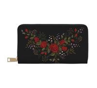 YUNWEIKEJI Fiori Rose Westernch, Portafogli Portafogli di grande capacità Porta carte di credito Portafoglio in pelle in microfibra