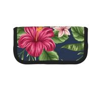 YUNWEIKEJI Fiori tropicali Frangipani Ibisco, Astuccio per matite, Astuccio per matite in tela Astuccio per penne a matita di grande capacità