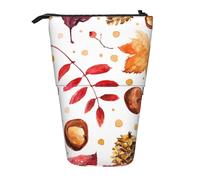 YUNWEIKEJI Foglia botanica autunnale, Astuccio telescopico, Portapenne con cerniera Astuccio per trucco Astuccio per matite Astuccio per penne