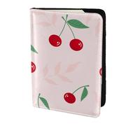 YUNWEIKEJI Foglia Di Ciliegio Rosso Rosa, Porta passaporto da viaggio in pelle PU Custodia per passaporto Copertine per passaporto da 5,5 pollici