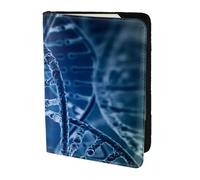 YUNWEIKEJI Foto della catena del DNA stampata, Porta passaporto da viaggio in pelle PU Custodia per passaporto Copertine per passaporto da 5,5 pollici