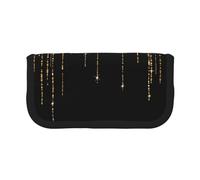 YUNWEIKEJI Frangia glitter scintillante oro nero, Astuccio per matite, Astuccio per matite in tela Astuccio per penne a matita di grande capacità