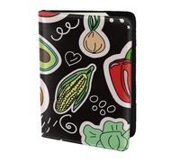 YUNWEIKEJI Frutta delle verdure del fumetto, Porta passaporto da viaggio in pelle PU Custodia per passaporto Copertine per passaporto da 5,5 pollici