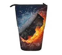 YUNWEIKEJI Fuoco dell'hockey su ghiaccio, Astuccio telescopico, Portapenne con cerniera Astuccio per trucco Astuccio per matite Astuccio per penne