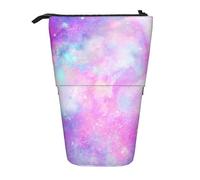 YUNWEIKEJI Galaxy marmorizzato rosa viola, Astuccio telescopico, Portapenne con cerniera Astuccio per trucco Astuccio per matite Astuccio per penne