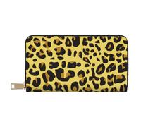 YUNWEIKEJI Ghepardo Leopardo Giallo, Portafogli Portafogli di grande capacità Porta carte di credito Portafoglio in pelle in microfibra