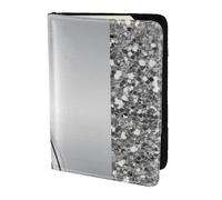 YUNWEIKEJI Glam argento finto glitter, Porta passaporto da viaggio in pelle PU Custodia per passaporto Copertine per passaporto da 5,5 pollici