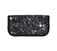 YUNWEIKEJI Glitter Galaxy stampato, non veri glitter, Astuccio per matite, Astuccio per matite in tela Astuccio per penne a matita di grande capacità