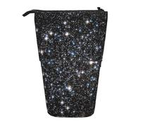YUNWEIKEJI Glitter Galaxy stampato, non veri glitter, Astuccio telescopico, Portapenne con cerniera Astuccio per trucco Astuccio per matite Astuccio per penne