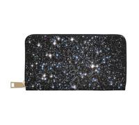 YUNWEIKEJI Glitter Galaxy stampato, non veri glitter, Portafogli Portafogli di grande capacità Porta carte di credito Portafoglio in pelle in microfibra