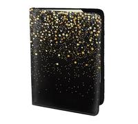 YUNWEIKEJI Glitter oro nero fresco moderno, Porta passaporto da viaggio in pelle PU Custodia per passaporto Copertine per passaporto da 5,5 pollici