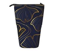 YUNWEIKEJI Gradiente Lineare Dorato Con Foglie Di Ginkgo Biloba, Astuccio telescopico, Portapenne con cerniera Astuccio per trucco Astuccio per matite Astuccio per penne