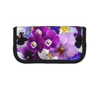 YUNWEIKEJI Grafica Pansy Pasqua Fiori primaverili, Astuccio per matite, Astuccio per matite in tela Astuccio per penne a matita di grande capacità