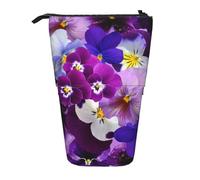 YUNWEIKEJI Grafica Pansy Pasqua Fiori primaverili, Astuccio telescopico, Portapenne con cerniera Astuccio per trucco Astuccio per matite Astuccio per penne