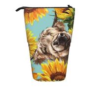 YUNWEIKEJI Highl E Mucca Con I Girasoli, Astuccio telescopico, Portapenne con cerniera Astuccio per trucco Astuccio per matite Astuccio per penne