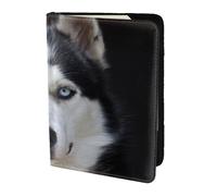 YUNWEIKEJI Il bel cane dalla faccia di Husky divertente, Porta passaporto da viaggio in pelle PU Custodia per passaporto Copertine per passaporto da 5,5 pollici