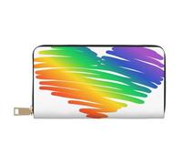 YUNWEIKEJI Impostare le bandiere colorate del concetto Gay Pride Lgbt, Portafogli Portafogli di grande capacità Porta carte di credito Portafoglio in pelle in microfibra