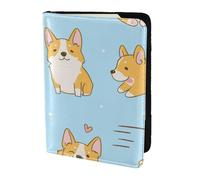YUNWEIKEJI Kawaii Corgi cane carino, Porta passaporto da viaggio in pelle PU Custodia per passaporto Copertine per passaporto da 5,5 pollici