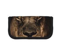 YUNWEIKEJI Leone africano Wild Feline Mane Primo piano della fauna selvatica, Astuccio per matite, Astuccio per matite in tela Astuccio per penne a matita di grande capacità