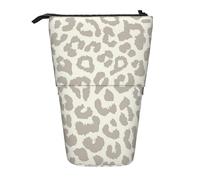 YUNWEIKEJI Leopardo modello marrone, Astuccio telescopico, Portapenne con cerniera Astuccio per trucco Astuccio per matite Astuccio per penne