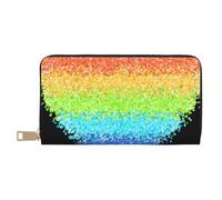 YUNWEIKEJI Lgbt Gilter Arcobaleno Gay, Portafogli Portafogli di grande capacità Porta carte di credito Portafoglio in pelle in microfibra