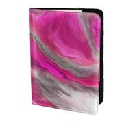YUNWEIKEJI Magenta Nero Grigio Gioiello Tono Fluid Art Swirl, Porta passaporto da viaggio in pelle PU Custodia per passaporto Copertine per passaporto da 5,5 pollici