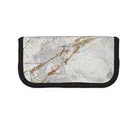 YUNWEIKEJI Marmo spazzolato oro perlato bianco grigio argento, Astuccio per matite, Astuccio per matite in tela Astuccio per penne a matita di grande capacità