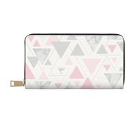 YUNWEIKEJI Marmo triangolo geometrico argento grigio rosa, Portafogli Portafogli di grande capacità Porta carte di credito Portafoglio in pelle in microfibra