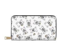 YUNWEIKEJI Modello carino bulldog francese, Portafogli Portafogli di grande capacità Porta carte di credito Portafoglio in pelle in microfibra