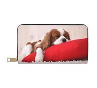 YUNWEIKEJI Modello Cavalier King Charles Spaniel, Portafogli Portafogli di grande capacità Porta carte di credito Portafoglio in pelle in microfibra