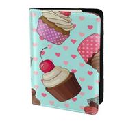 YUNWEIKEJI Modello cupcake stampato, Porta passaporto da viaggio in pelle PU Custodia per passaporto Copertine per passaporto da 5,5 pollici