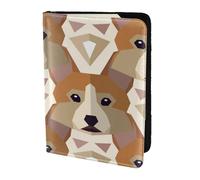 YUNWEIKEJI Modello della testa del Corgi gallese, Porta passaporto da viaggio in pelle PU Custodia per passaporto Copertine per passaporto da 5,5 pollici