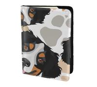 YUNWEIKEJI Modello delle zampe del cane Bovaro del Bernese, Porta passaporto da viaggio in pelle PU Custodia per passaporto Copertine per passaporto da 5,5 pollici