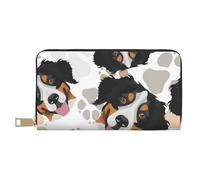 YUNWEIKEJI Modello delle zampe del cane Bovaro del Bernese, Portafogli Portafogli di grande capacità Porta carte di credito Portafoglio in pelle in microfibra