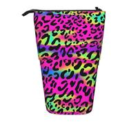 YUNWEIKEJI Modello geometrico luminoso al neon astratto, Astuccio telescopico, Portapenne con cerniera Astuccio per trucco Astuccio per matite Astuccio per penne