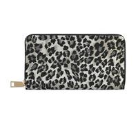 YUNWEIKEJI Modello Leopardo Grigio E Nero, Portafogli Portafogli di grande capacità Porta carte di credito Portafoglio in pelle in microfibra
