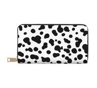 YUNWEIKEJI Modello senza cuciture del cane dalmata o struttura della pelle di mucca, Portafogli Portafogli di grande capacità Porta carte di credito Portafoglio in pelle in microfibra