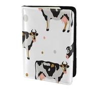 YUNWEIKEJI Mucca Macchiata Di Latte Mucca Nera, Porta passaporto da viaggio in pelle PU Custodia per passaporto Copertine per passaporto da 5,5 pollici