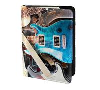 YUNWEIKEJI Musica per chitarra elettrica stampata, Porta passaporto da viaggio in pelle PU Custodia per passaporto Copertine per passaporto da 5,5 pollici