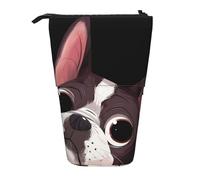 YUNWEIKEJI Natura del Boston Terrier, Astuccio telescopico, Portapenne con cerniera Astuccio per trucco Astuccio per matite Astuccio per penne