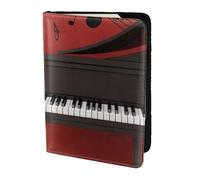 YUNWEIKEJI Nota musicale per pianoforte stampata, Porta passaporto da viaggio in pelle PU Custodia per passaporto Copertine per passaporto da 5,5 pollici