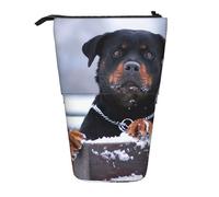 YUNWEIKEJI Occhi del collare da neve per cani Rottweiler, Astuccio telescopico, Portapenne con cerniera Astuccio per trucco Astuccio per matite Astuccio per penne