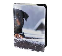 YUNWEIKEJI Occhi del collare da neve per cani Rottweiler, Porta passaporto da viaggio in pelle PU Custodia per passaporto Copertine per passaporto da 5,5 pollici