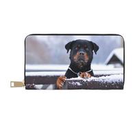 YUNWEIKEJI Occhi del collare da neve per cani Rottweiler, Portafogli Portafogli di grande capacità Porta carte di credito Portafoglio in pelle in microfibra