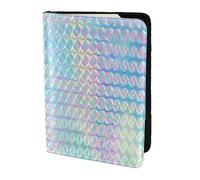 YUNWEIKEJI Ologramma olografico di colore arcobaleno colorato, Porta passaporto da viaggio in pelle PU Custodia per passaporto Copertine per passaporto da 5,5 pollici