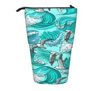 YUNWEIKEJI Onde Schizzo Uccelli Gabbiano, Astuccio telescopico, Portapenne con cerniera Astuccio per trucco Astuccio per matite Astuccio per penne