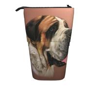 YUNWEIKEJI Onesto vecchio cane San Bernardo arte stampata, Astuccio telescopico, Portapenne con cerniera Astuccio per trucco Astuccio per matite Astuccio per penne