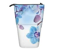 YUNWEIKEJI Orchidee Fiori Naturali, Astuccio telescopico, Portapenne con cerniera Astuccio per trucco Astuccio per matite Astuccio per penne
