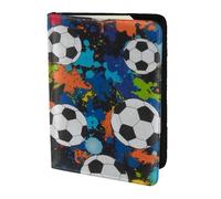 YUNWEIKEJI Pallone da calcio sportivo atletico, Porta passaporto da viaggio in pelle PU Custodia per passaporto Copertine per passaporto da 5,5 pollici
